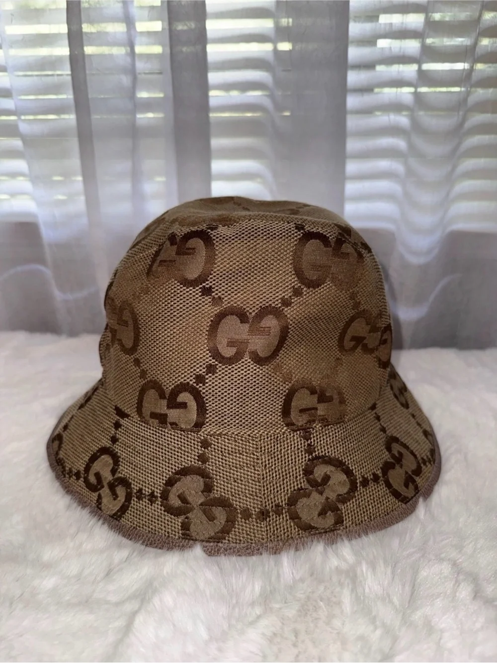 Gucci Brown Monogram Bucket Hat